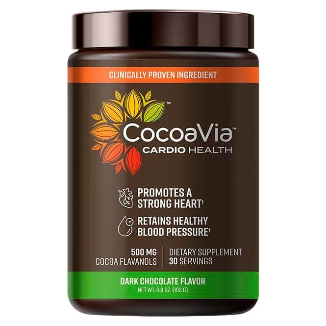 CocoaVia Polvo de Cacao Salud Cardíaca 192g - Vegano y Sin Gluten