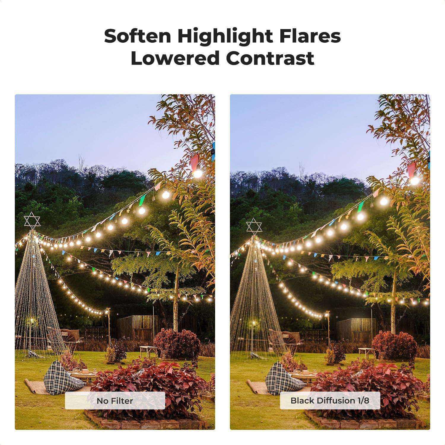 Filtro de Difusión Negra 1/8 K&F Concept 37mm Resistente al Agua