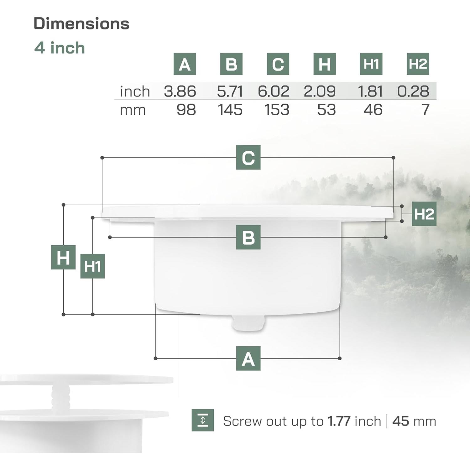 Difusor de Aire Circular Vent Systems Ø 10 cm Ajustable para HVAC