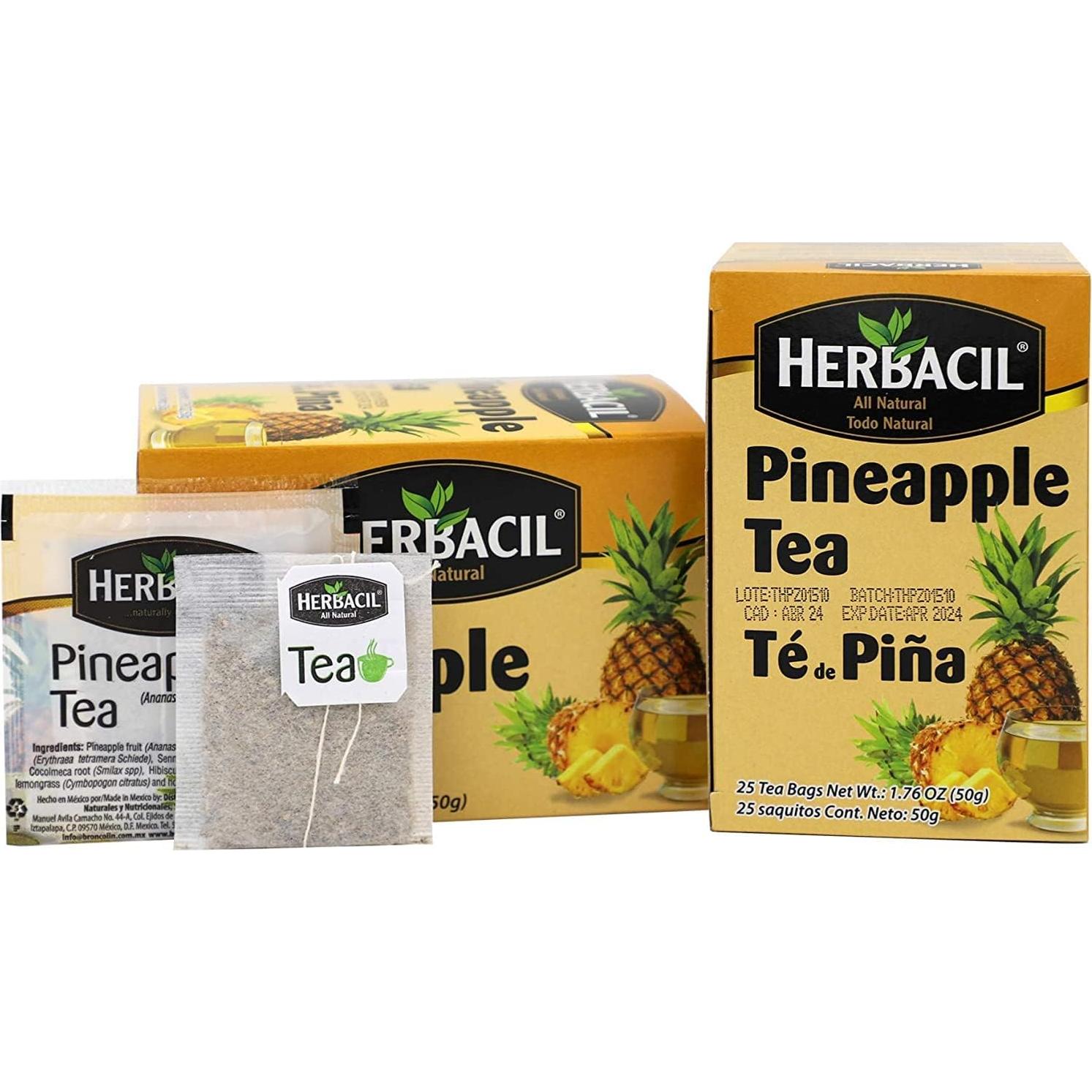 Té de Piña Herbacil - Sin Cafeína - Paquete de 50 Bolsas