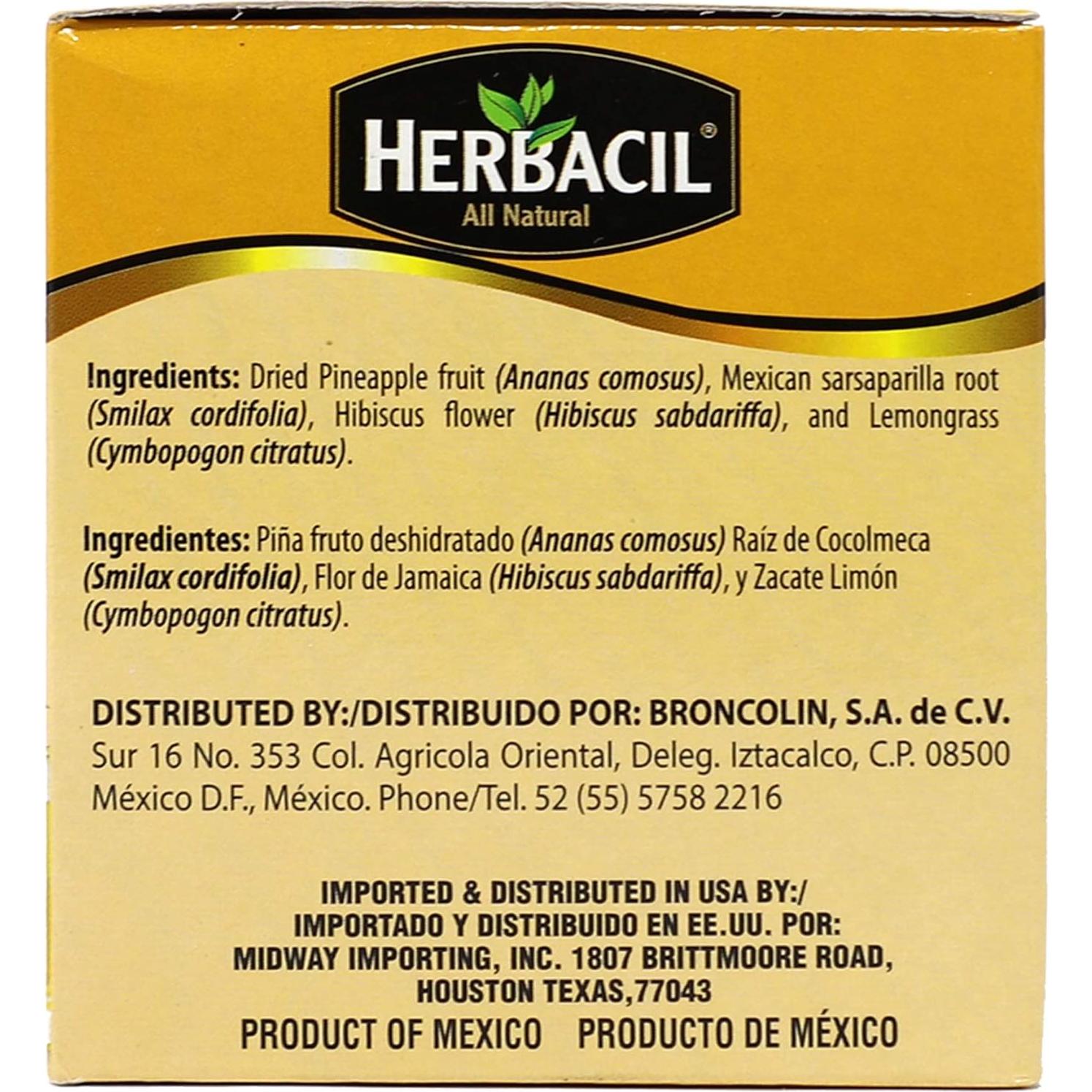 Té de Piña Herbacil - Sin Cafeína - Paquete de 50 Bolsas