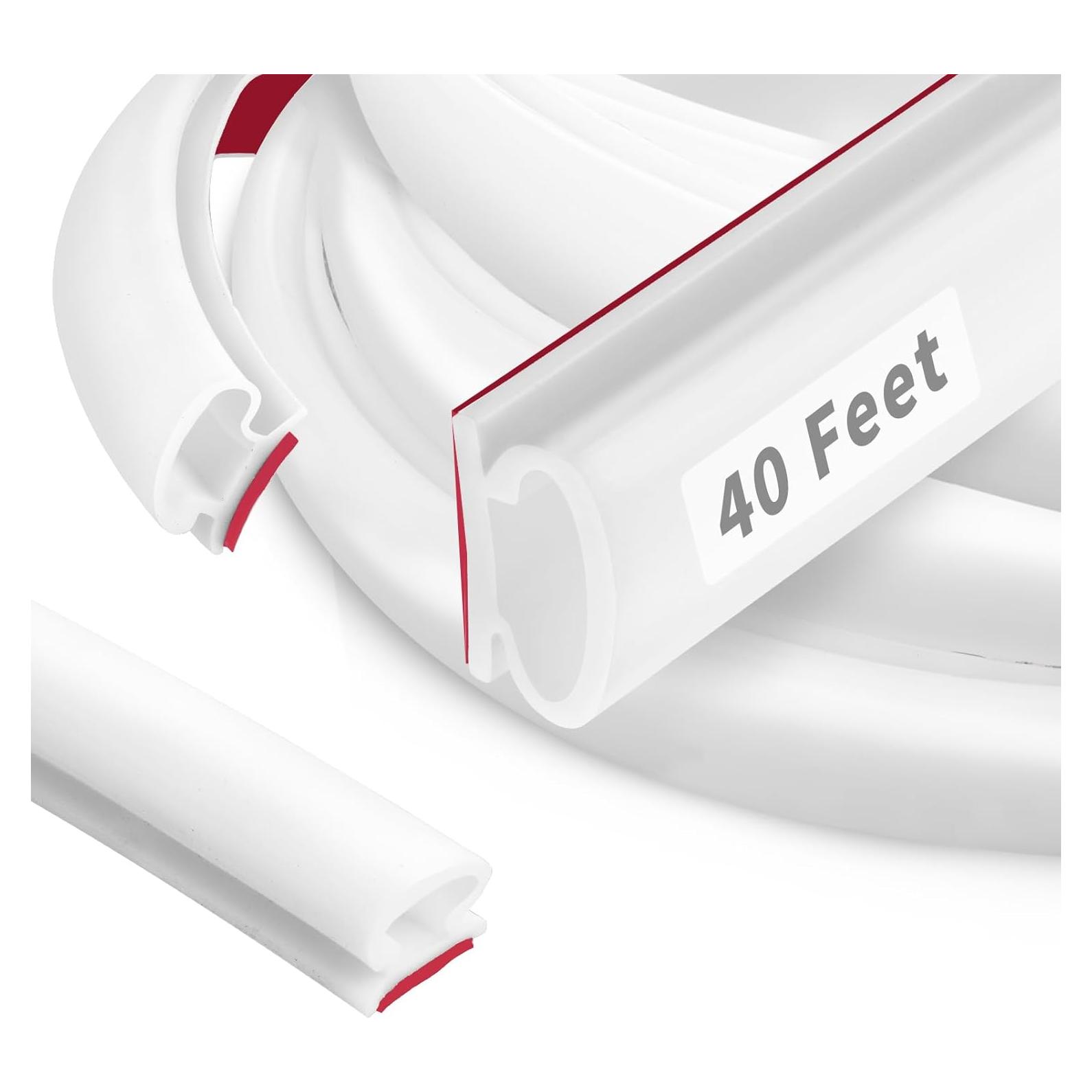 Tira de Sellado de Goma BISOTHAI 40 Pies Aislamiento Acústico Blanco