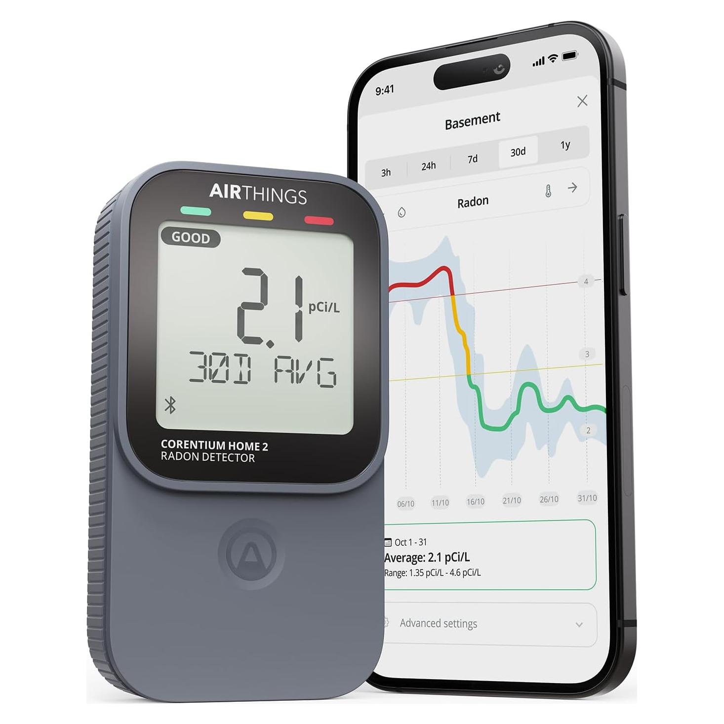 Detector de Radón Digital Airthings Corentium Home 2 - Bluetooth