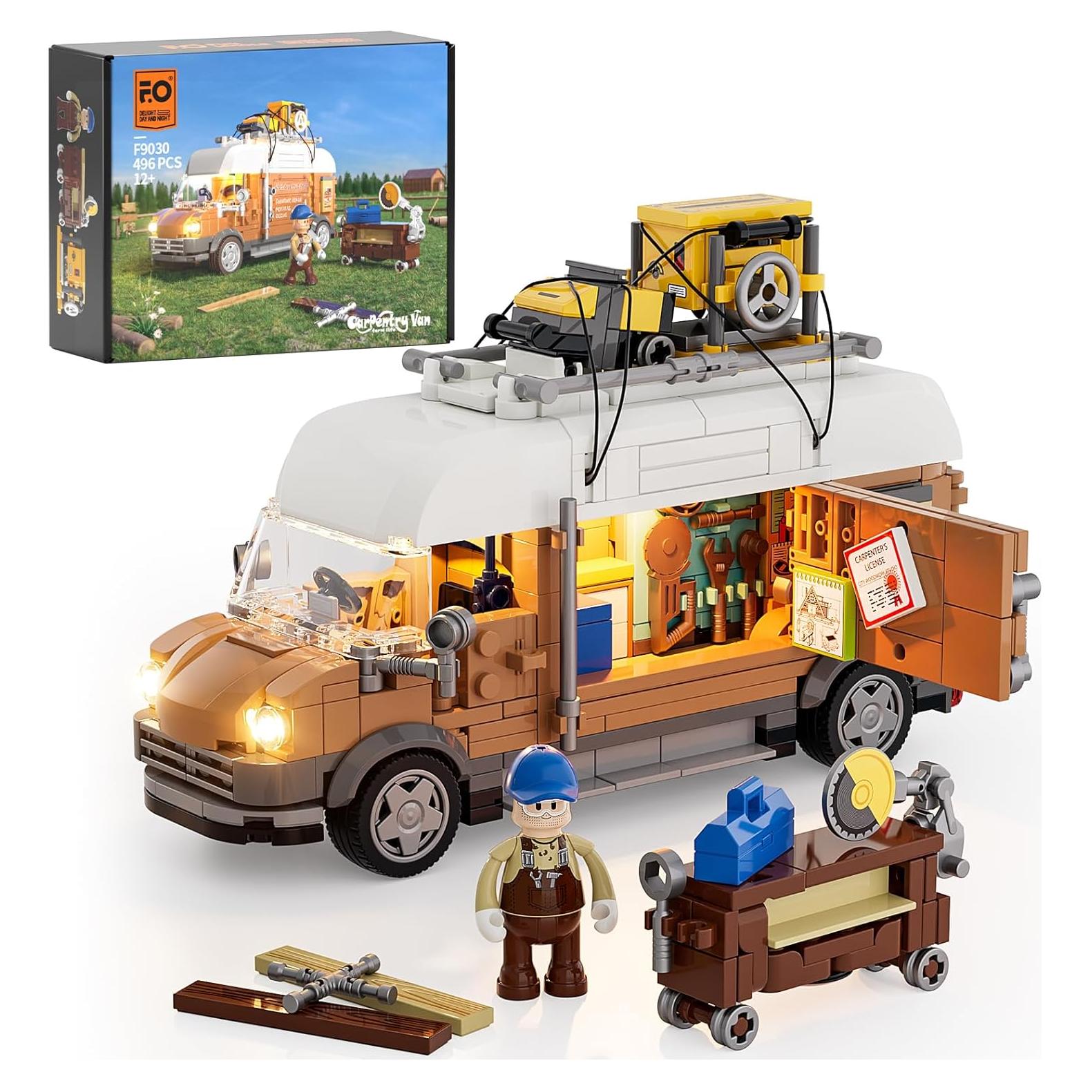 Juego de Iluminación Furgoneta Carpintería FUNWHOLE 496 Pcs