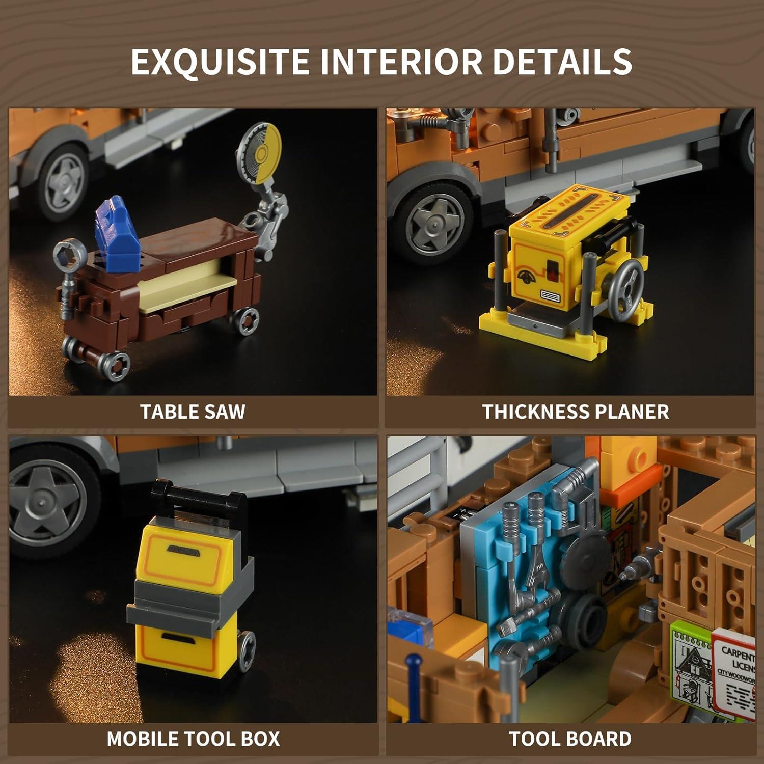 Juego de Iluminación Furgoneta Carpintería FUNWHOLE 496 Pcs