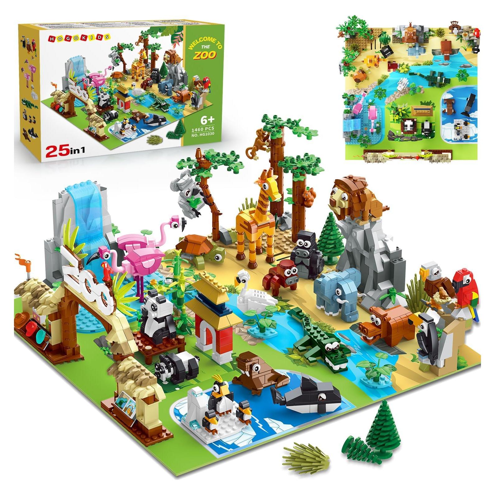 Set de Construcción HOGOKIDS Zoo 1460PCS con Alfombrilla 38.1cm