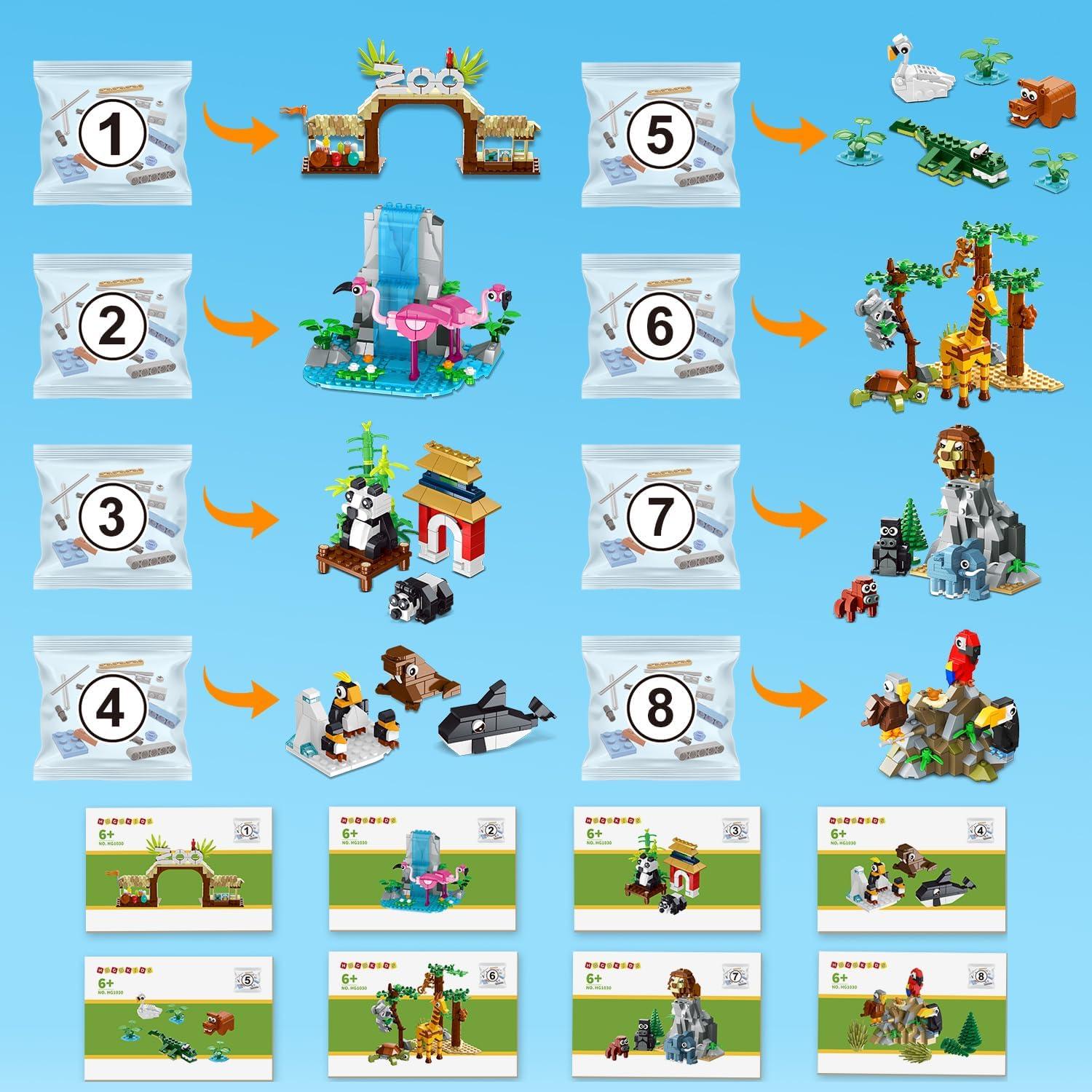 Set de Construcción HOGOKIDS Zoo 1460PCS con Alfombrilla 38.1cm