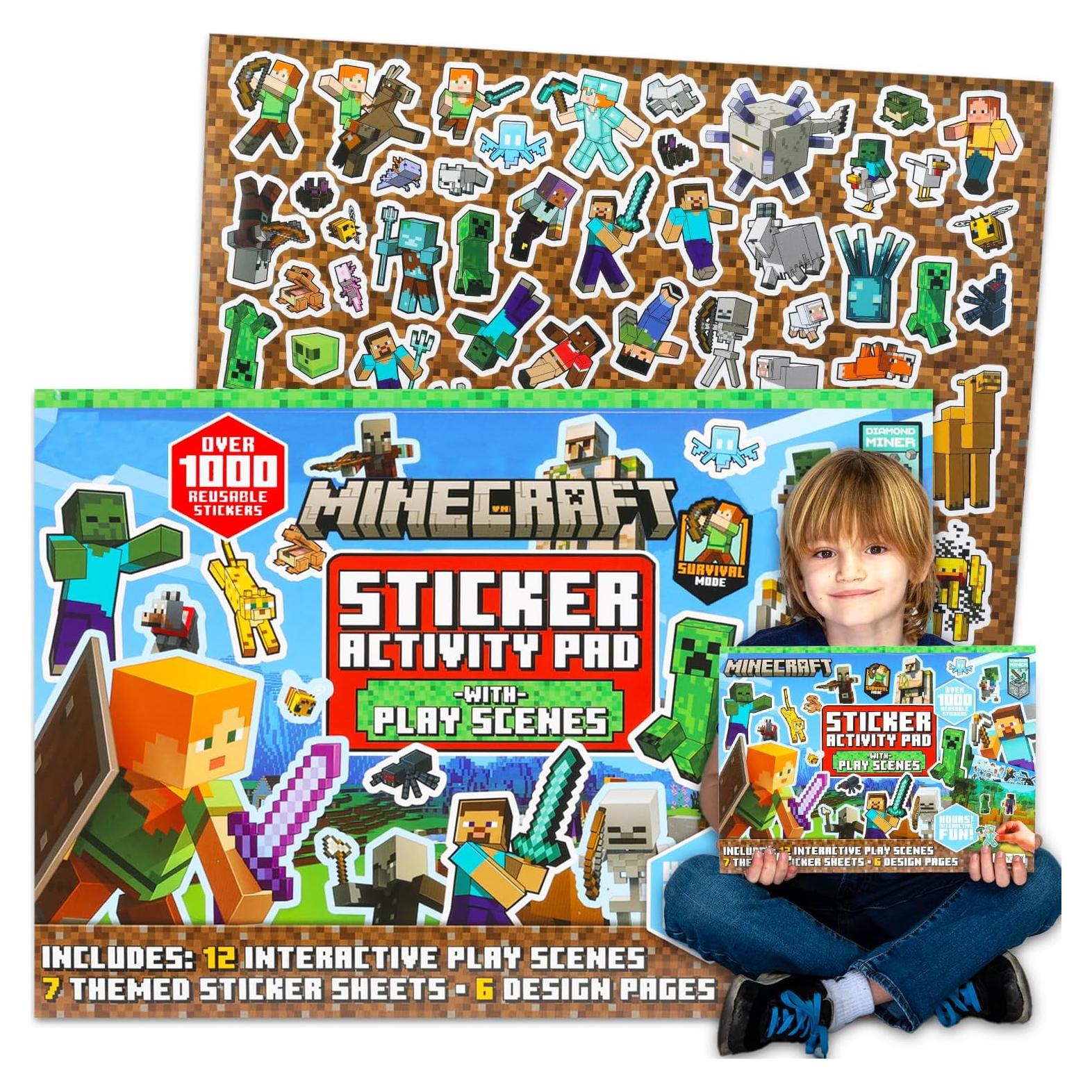 Almohadilla de Stickers Minecraft - Más de 1000 Stickers Reutilizables