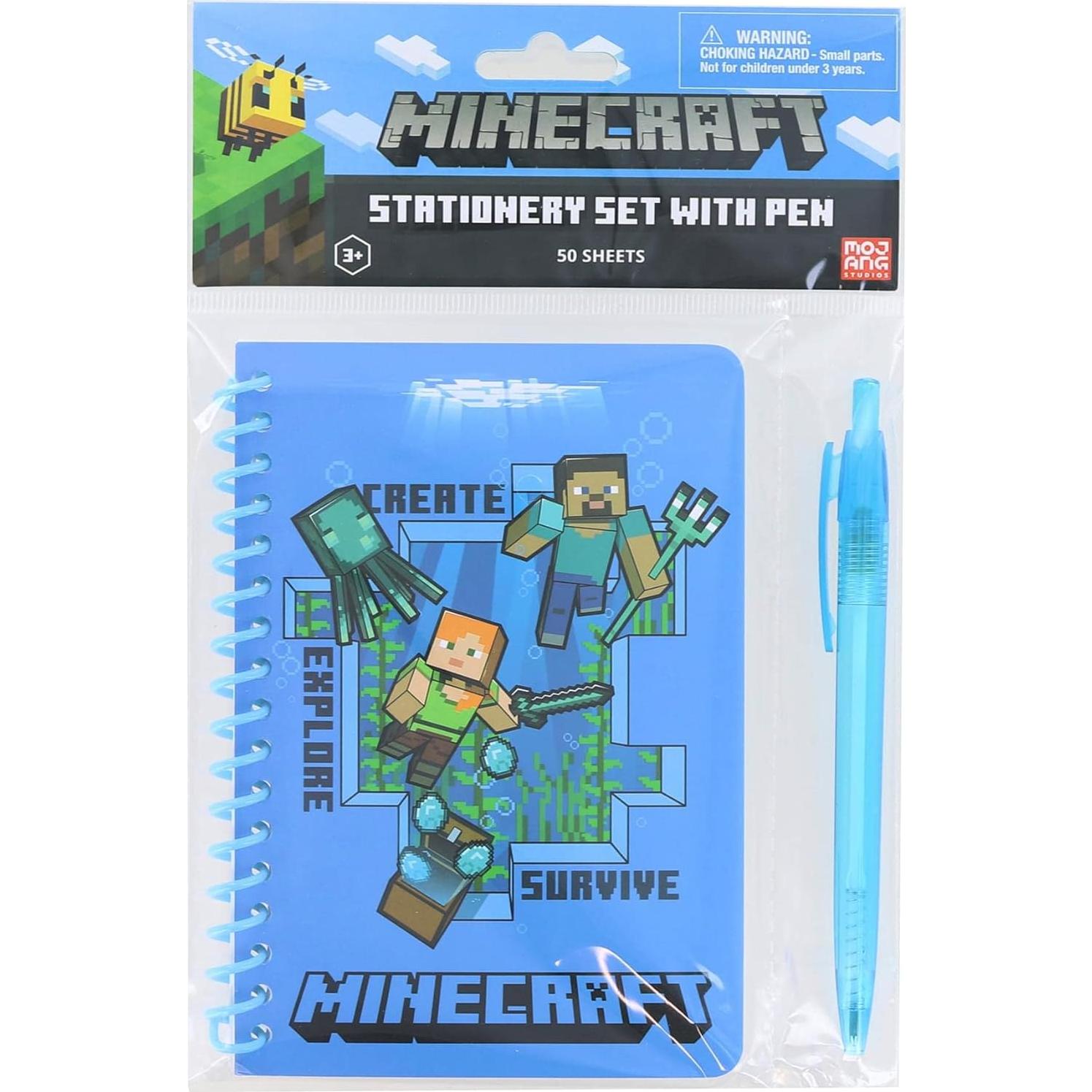 Cuaderno Espiral Minecraft con Bolígrafo 50 Hojas