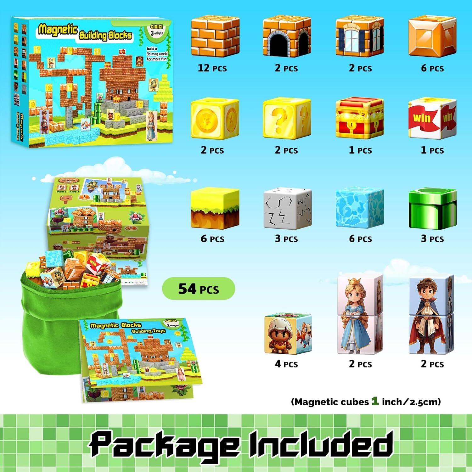 Bloques Magnéticos Girigi 54pcs 2.54cm Juguetes Educativos