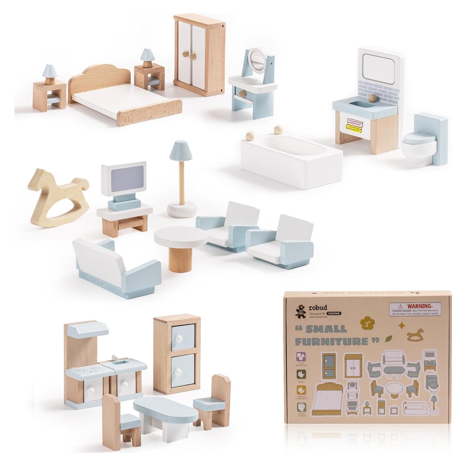 Conjunto de Muebles para Casa de Muñecas ROBUD 23 Pcs