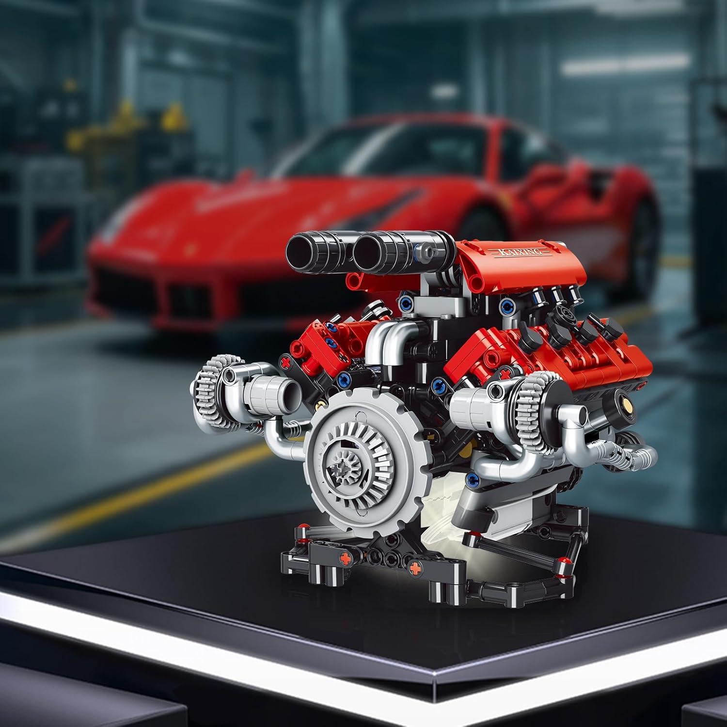 Kit de Motor V8 Visible Keyi - 660 Piezas, Control APP, LED