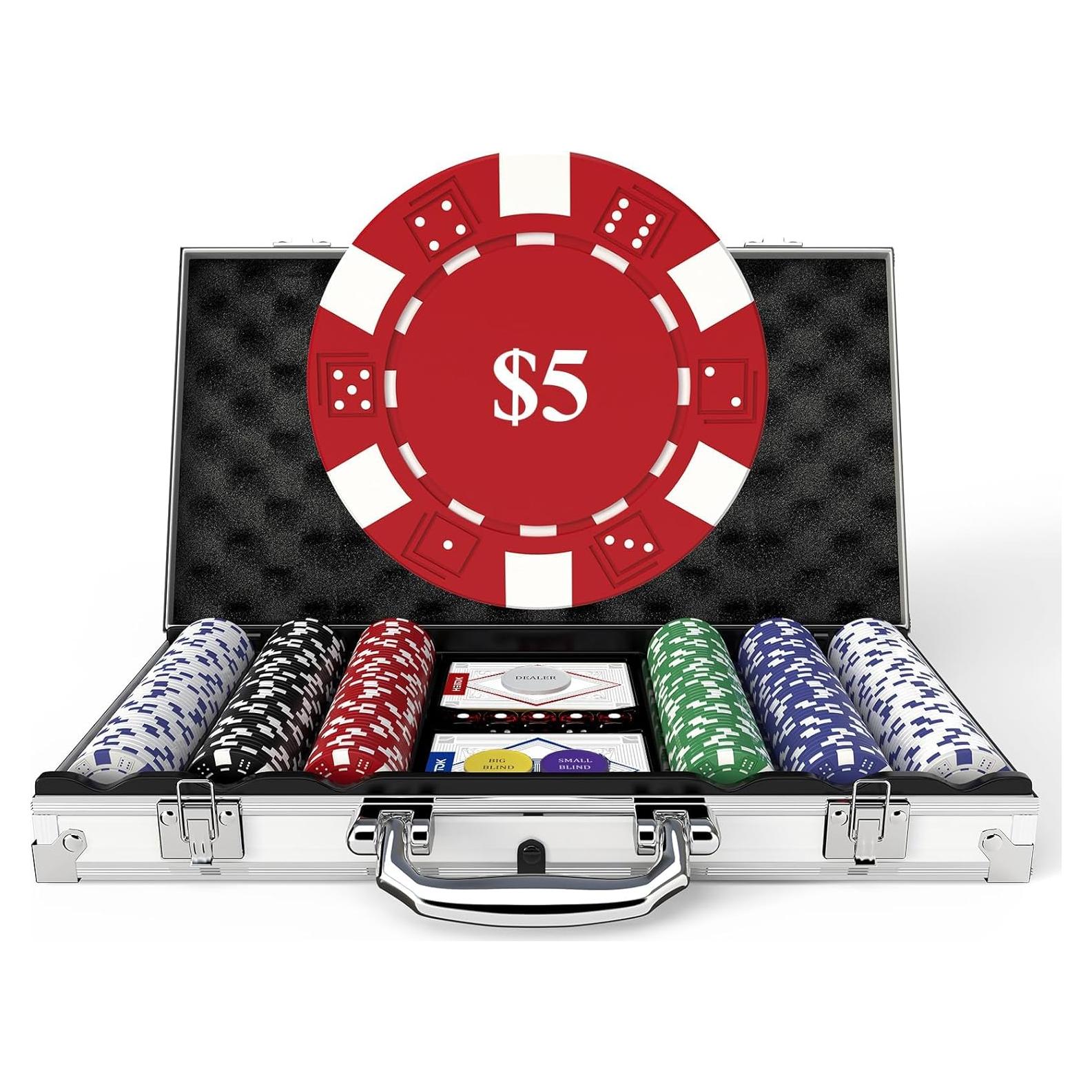 Juego de Póker HEITOK 300 Fichas 11.5g con Estuche Aluminio