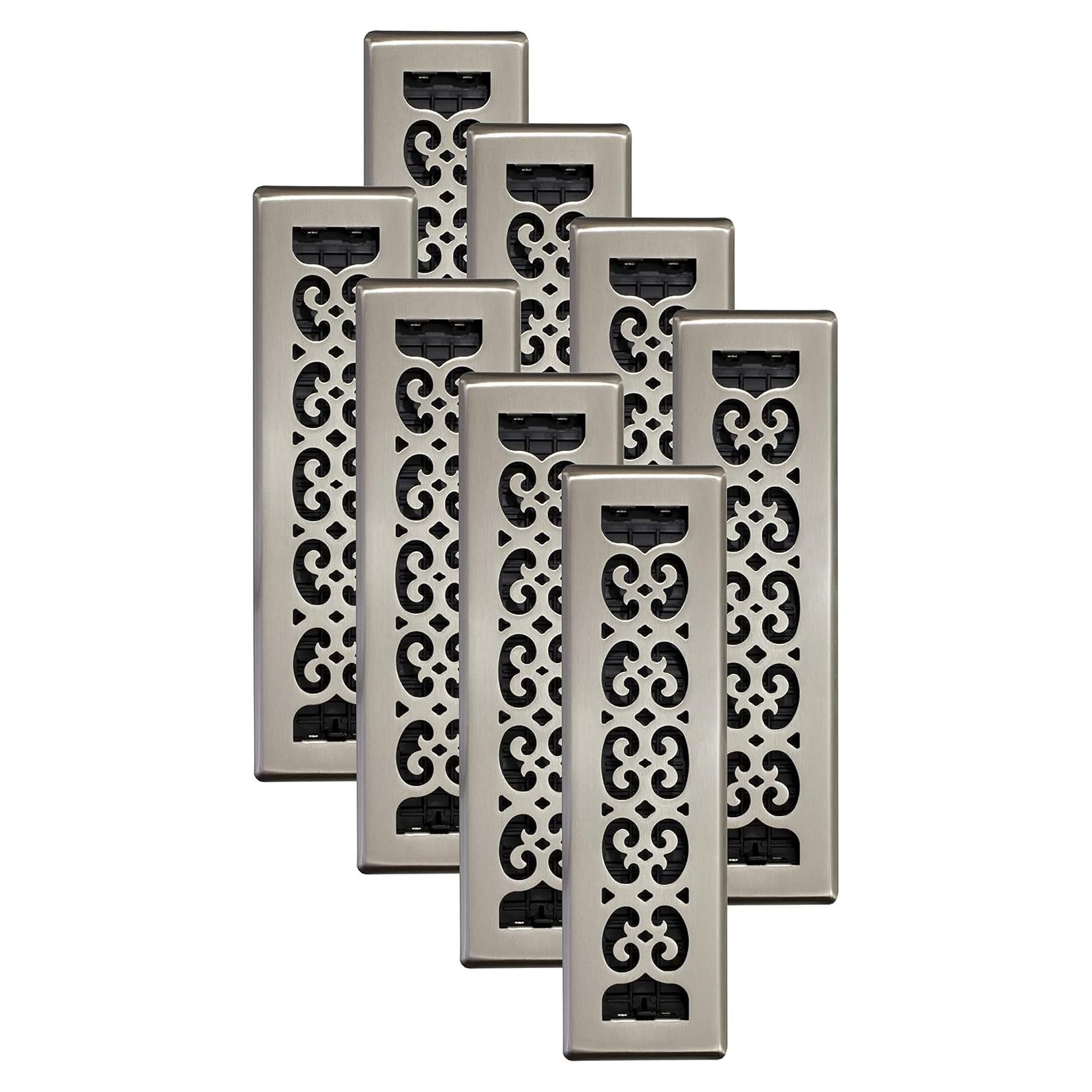 Rejillas de Piso Decor Grates Acabado Níquel Cepillado 2x12 cm Paquete 8