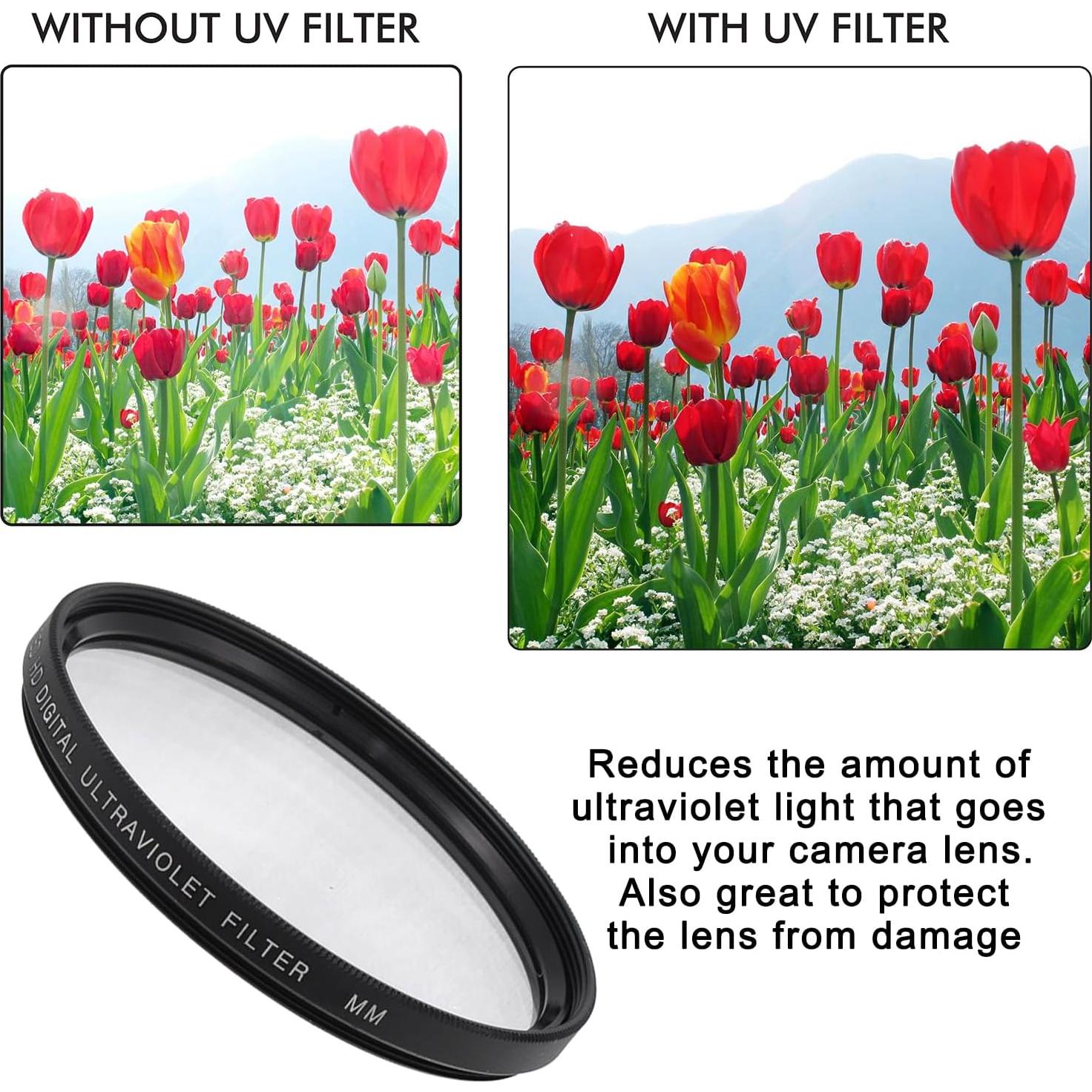 Kit de Filtros de Lente Acuvar 40.5MM CPL UV FLD Estuche