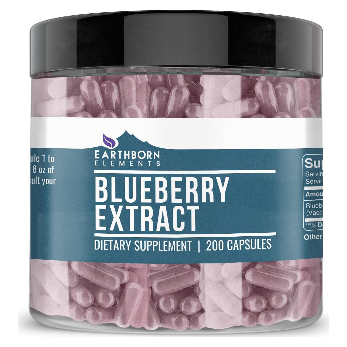 Cápsulas de Extracto de Arándano 10:1 Earthborn Elements 200