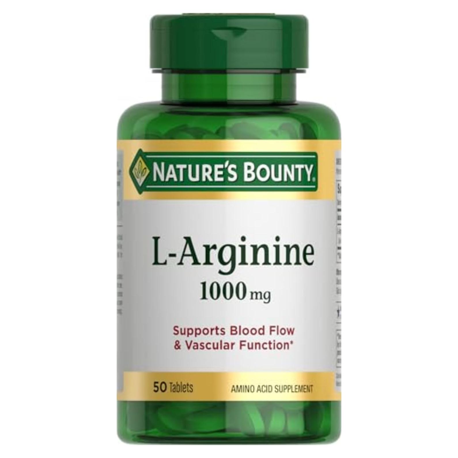 L-Arginina Nature's Bounty 1000mg 50 Tabletas Vegetarianas