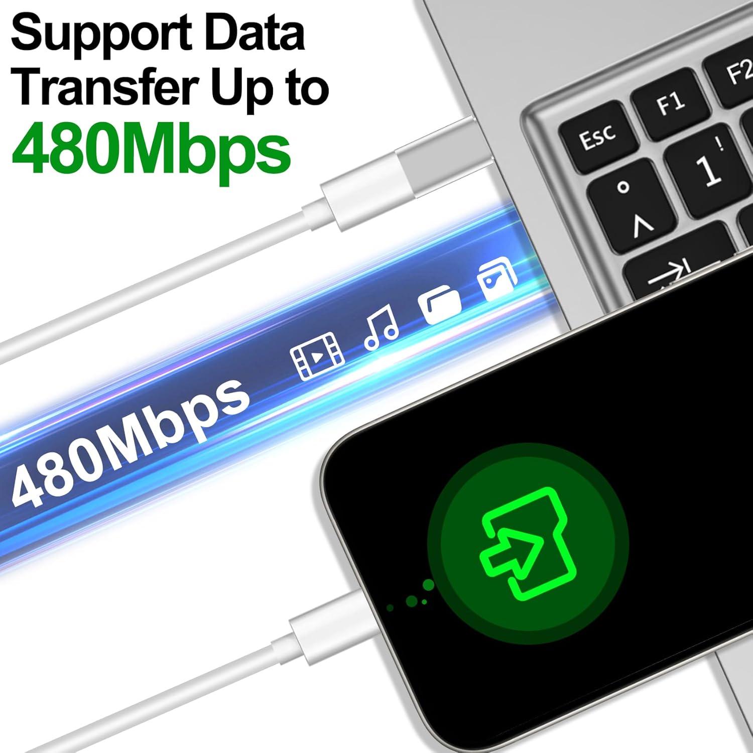 Adaptador Lightning a USB C xiwxi para iPhone 16/15 Pro Max