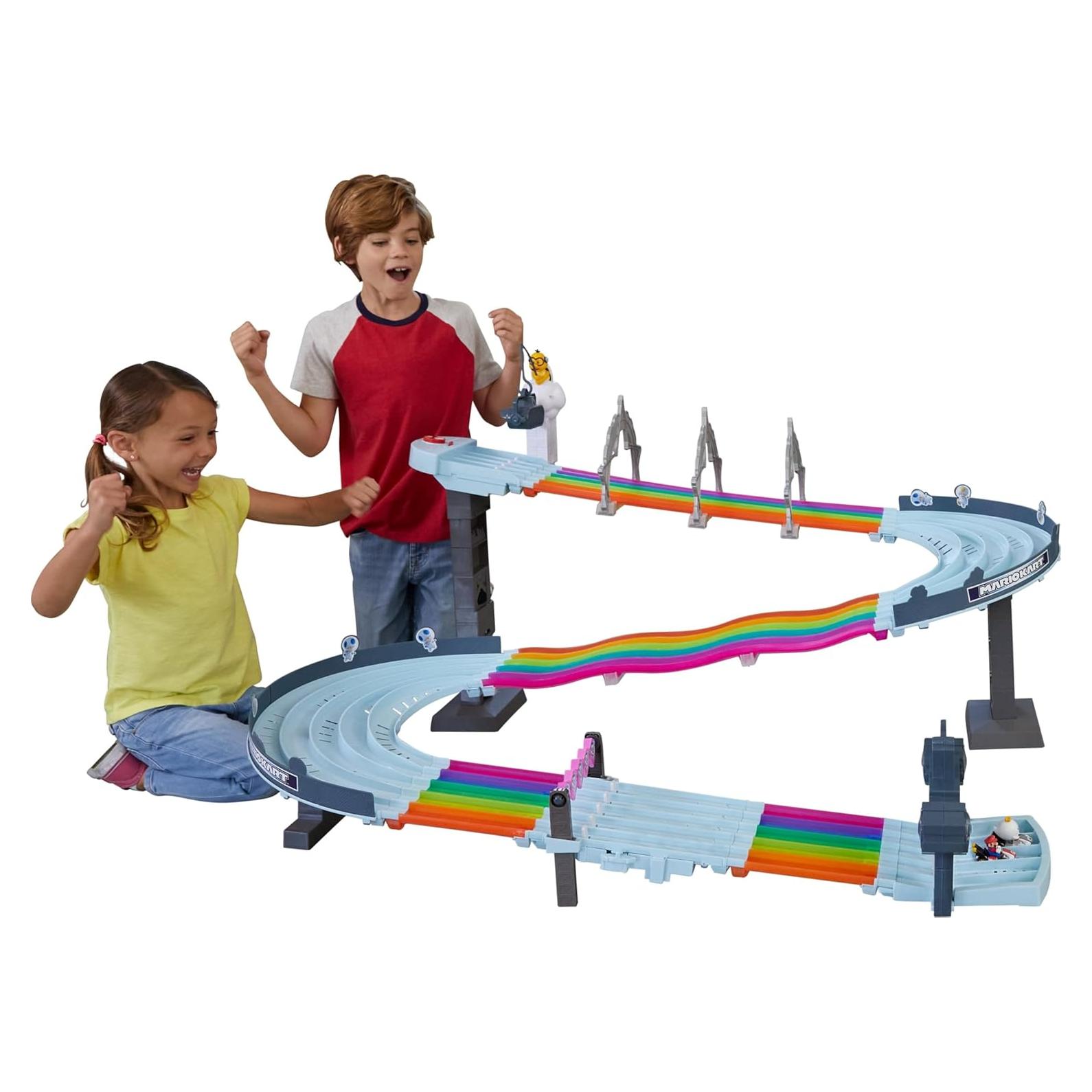 Set Pista Rainbow Road Hot Wheels Mario Kart 243 cm Luces Sonidos