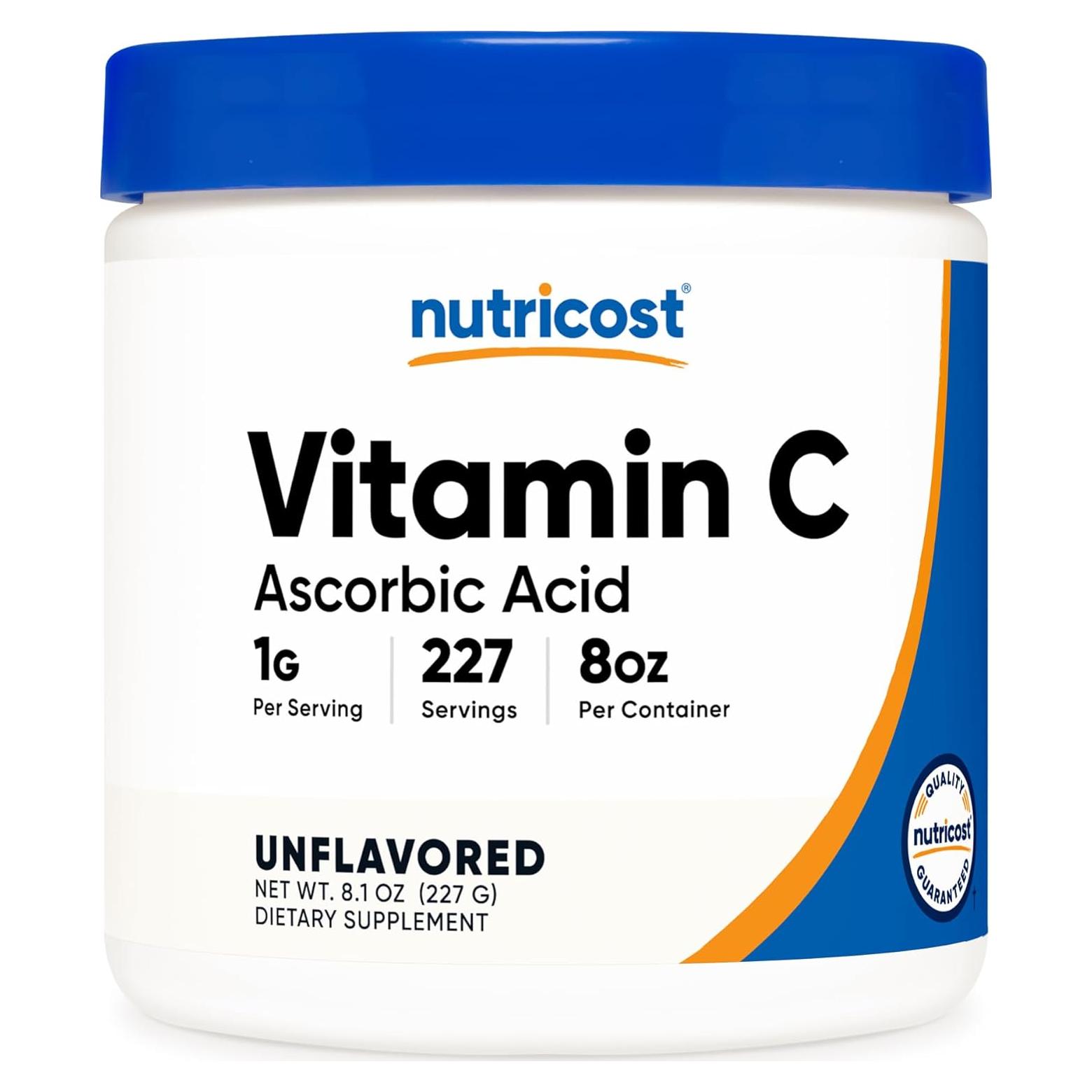 Polvo de Ácido Ascórbico Nutricost 226.8g - Vitamina C Pura