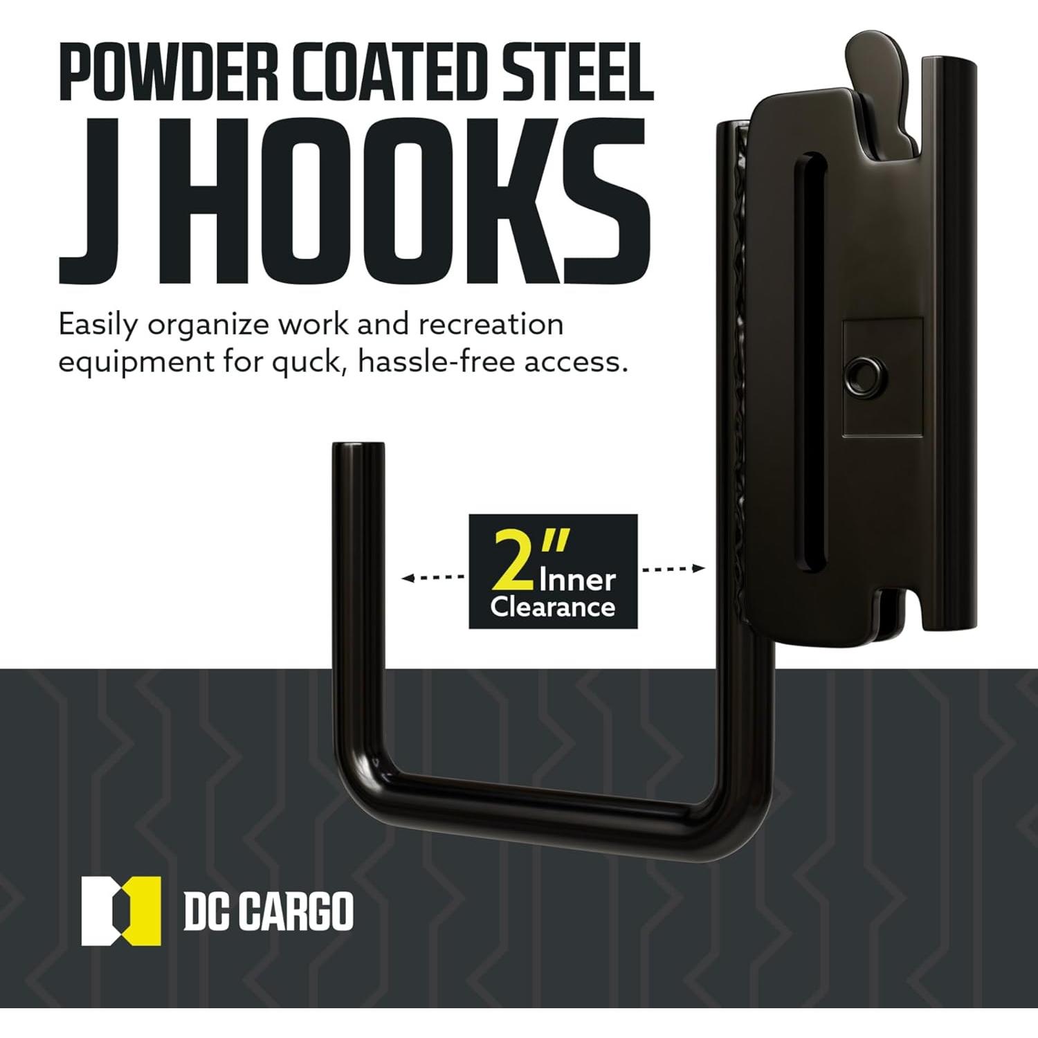 Ganchos J E Track DC Cargo 5.08 cm - Paquete de 4 - Alta Resistencia