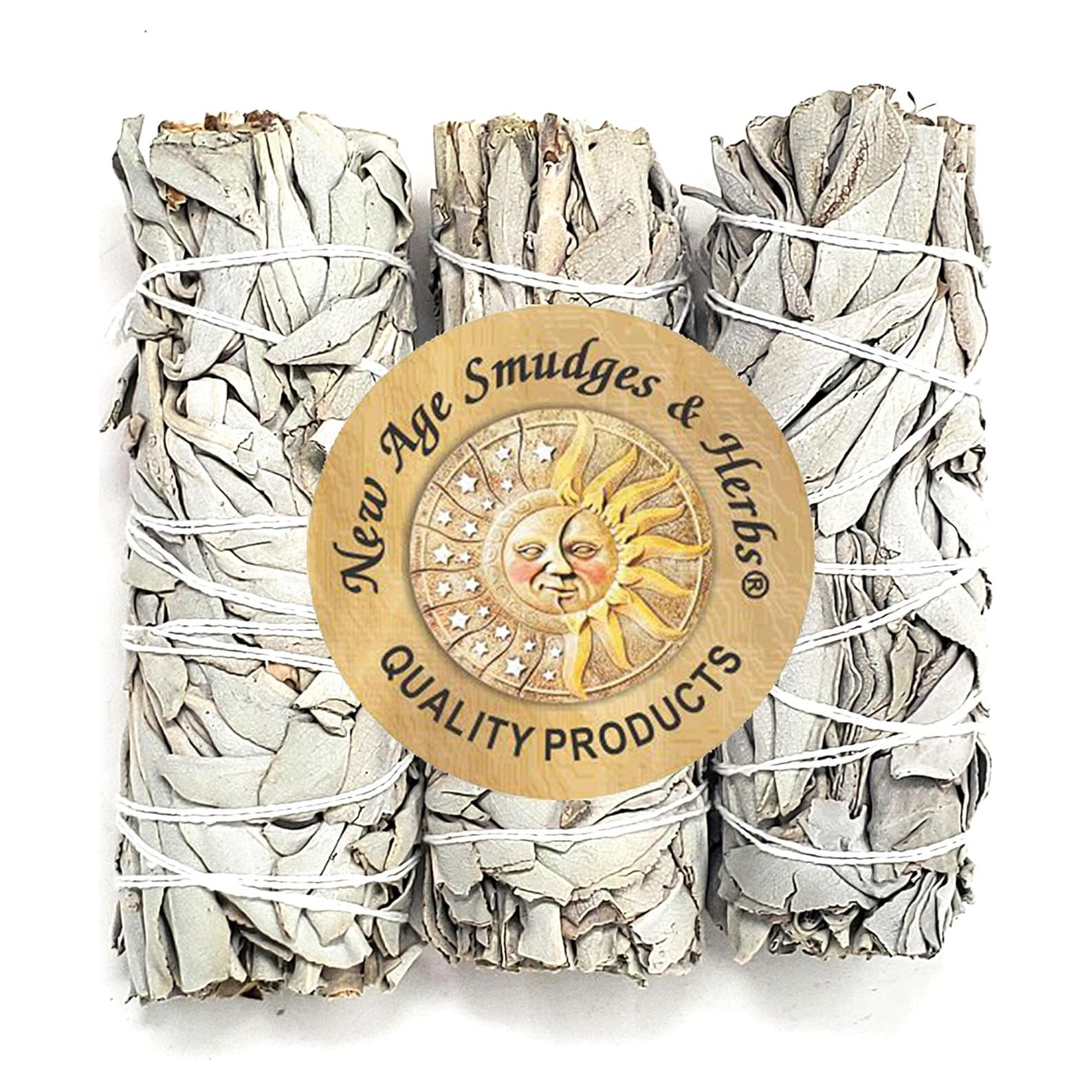 Incienso Premium Salvia Blanca - Paquete de 3 Manojos 10.2 cm