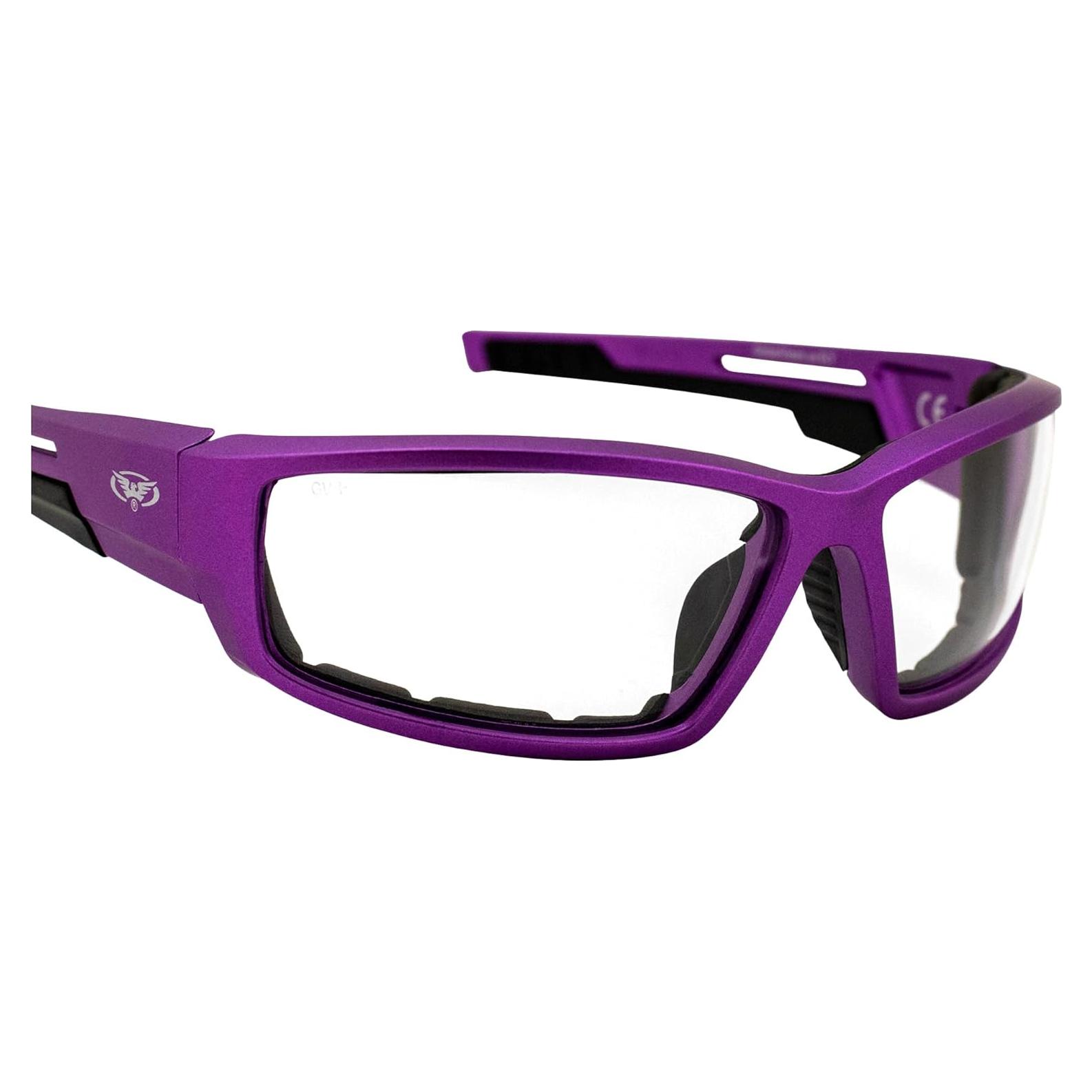 Gafas de Motocicleta Global Vision Sly Acolchadas UV400 Púrpura