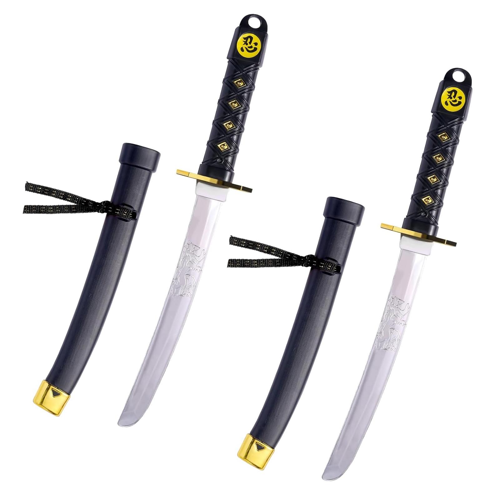 Espadas Ninja de Plástico BSADIY 42 cm - Juguete Halloween