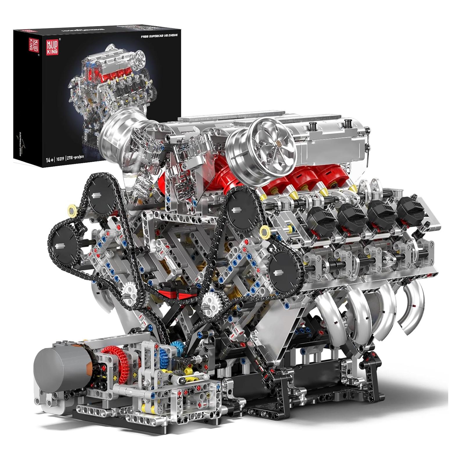 Mould King 10219 Kit Motor V8 2718 Piezas Juguete STEM