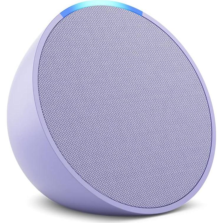 Amazon Echo Pop (newest model), Our smallest speaker with Alexa+ Early Access, Fits in any room, Lavender Bloom