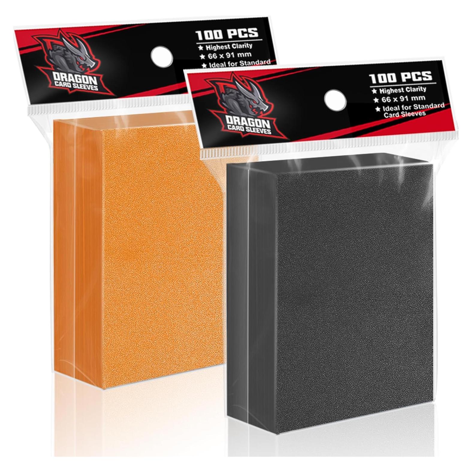 Mangas de Cartas Toyopeny Naranja-Negro 66x91mm 200 Unidades