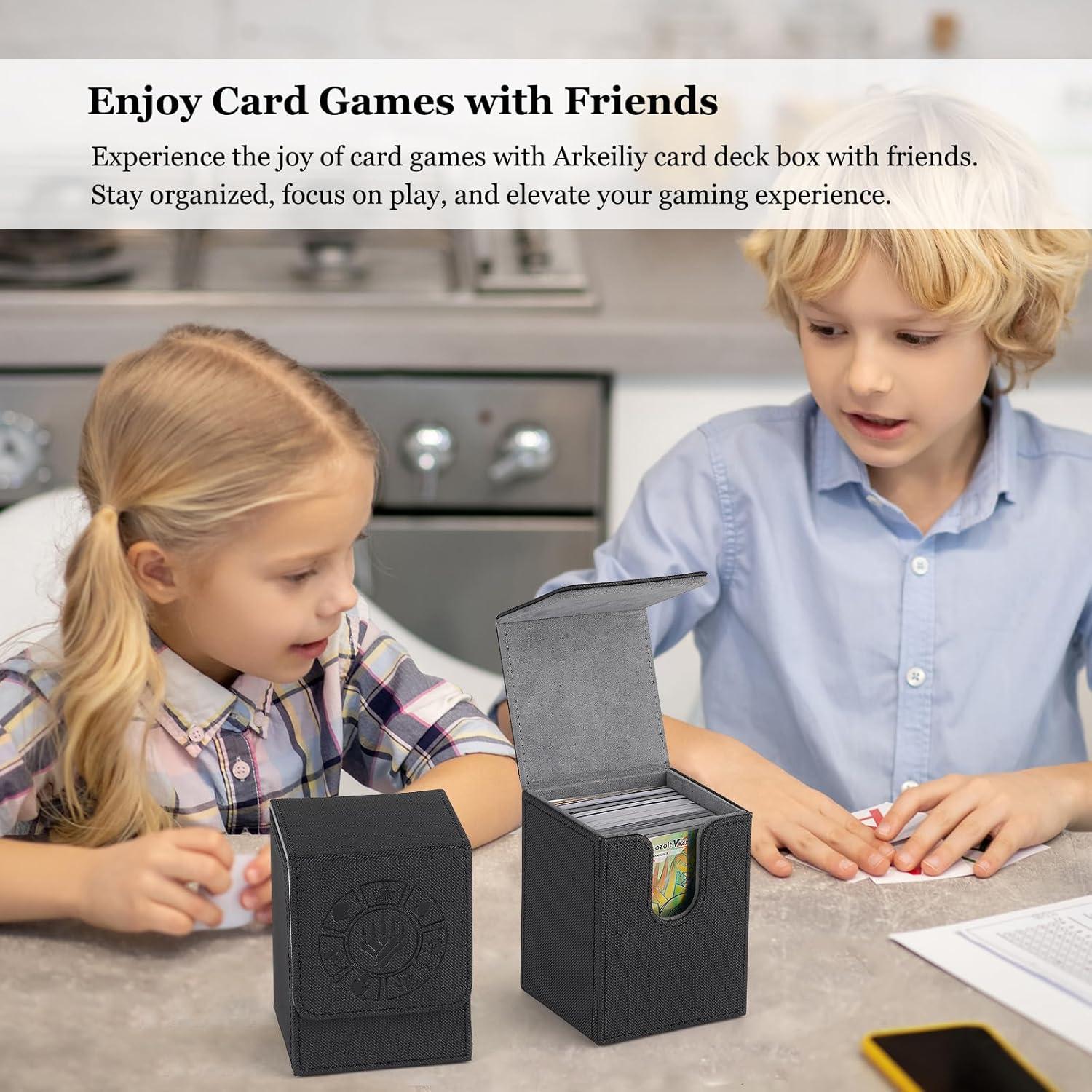 Caja de Barajas Arkeiliy para 200+ Cartas - Negro