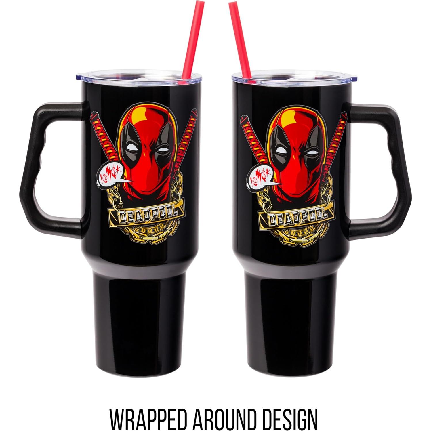 Vaso Acero Inoxidable Silver Buffalo Deadpool 1.18L con Asa