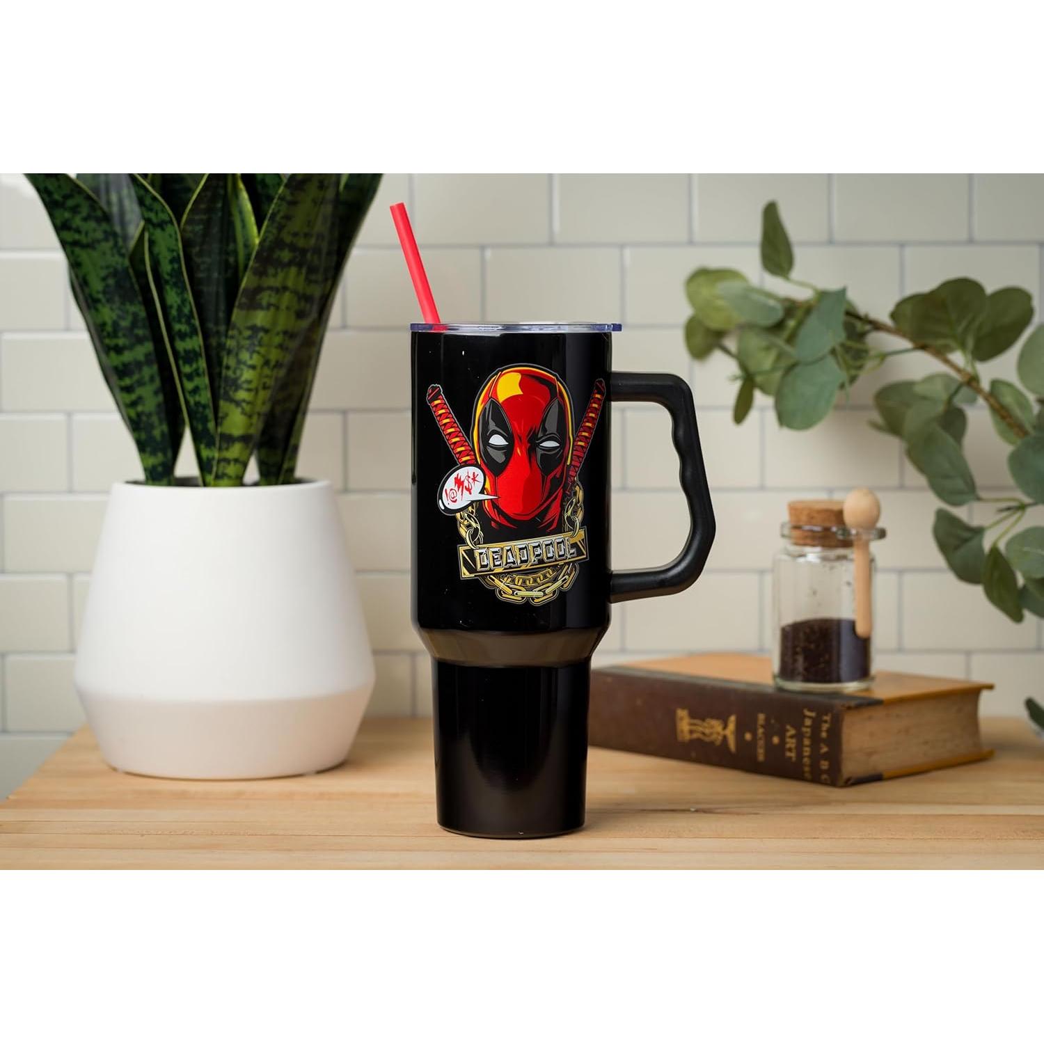 Vaso Acero Inoxidable Silver Buffalo Deadpool 1.18L con Asa