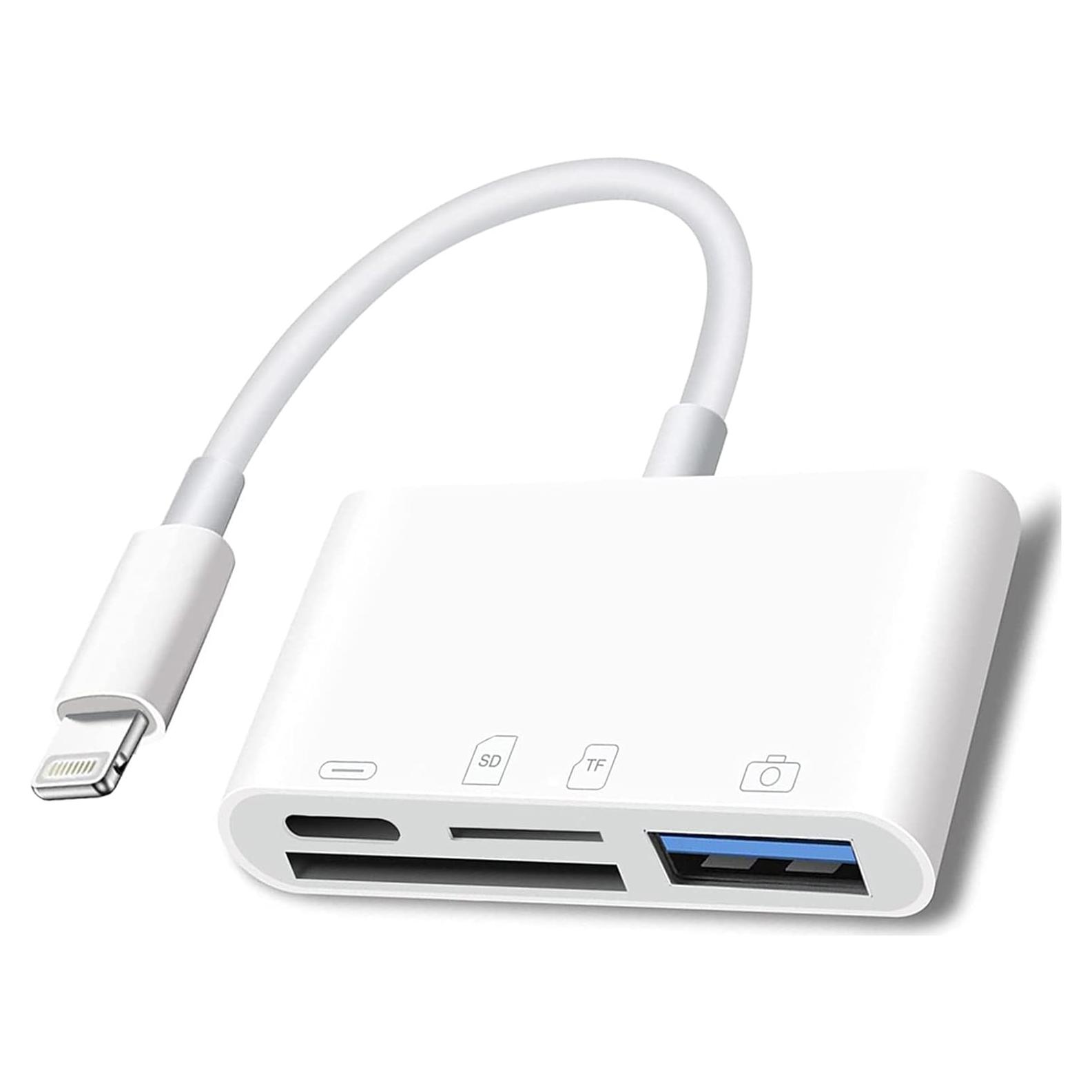 Lector de tarjeta SD a Lightning DCNETWORK 4 en 1 para iPhone