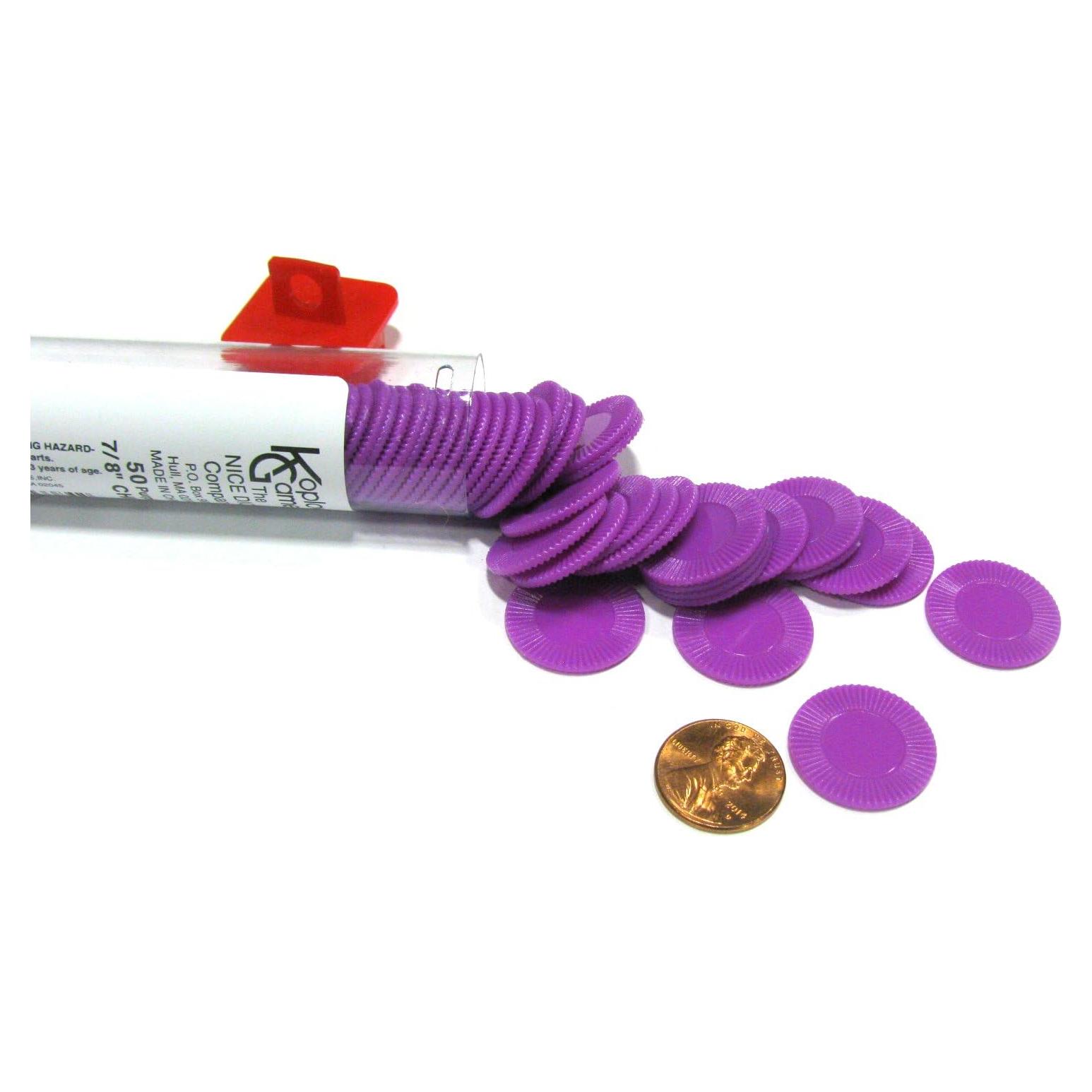 Fichas de Póker Mini Moradas Koplow Games - Tubo de 50 Unidades