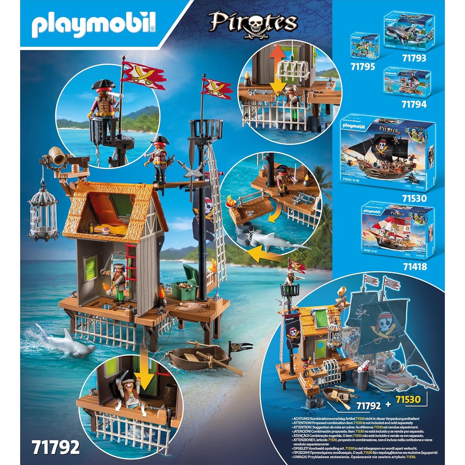 Puerto Pirata Playmobil 71792 con tiburón y accesorios