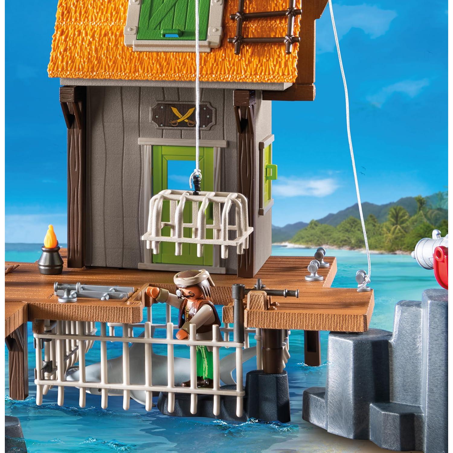 Puerto Pirata Playmobil 71792 con tiburón y accesorios