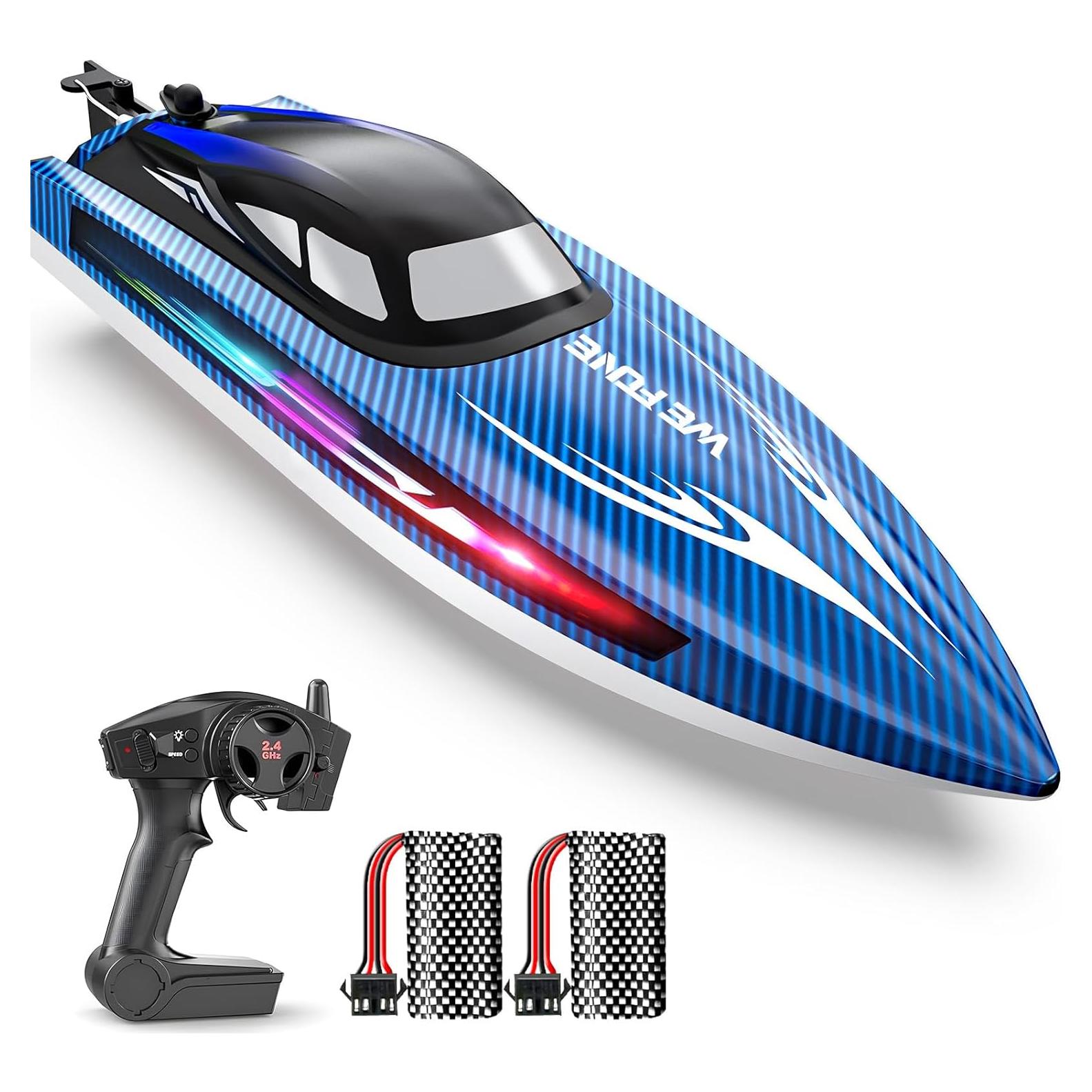 Barco RC WeFone WF17 para Piscinas y Lagos, 24 KMH, LED