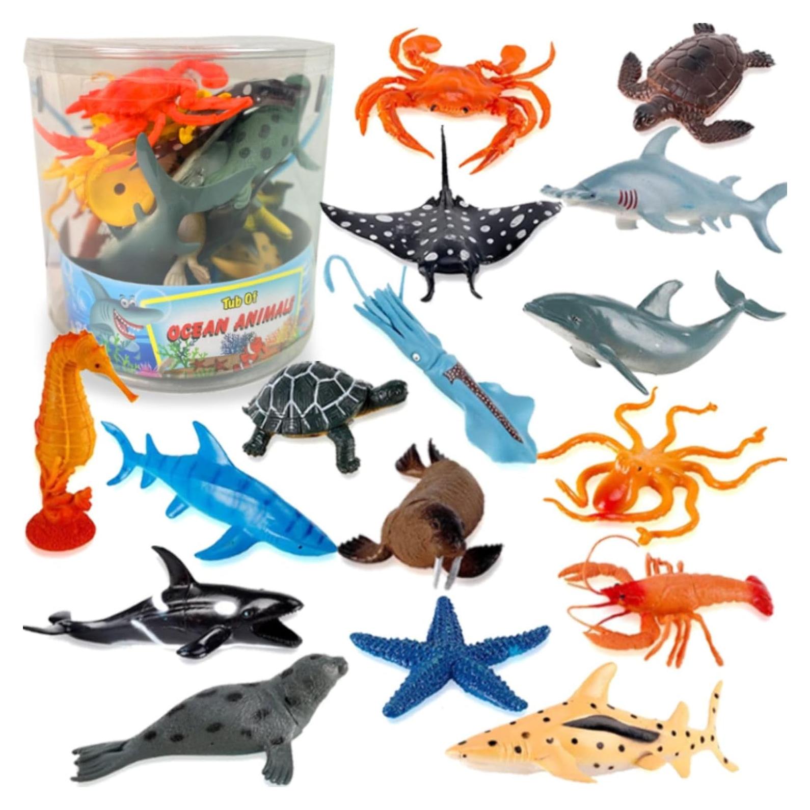 Juguetes de Animales Marinos Liberty Imports - 16 Figuras Realistas