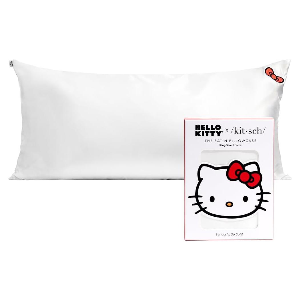 Funda de Almohada Kitsch Hello Kitty Satén King Marfil