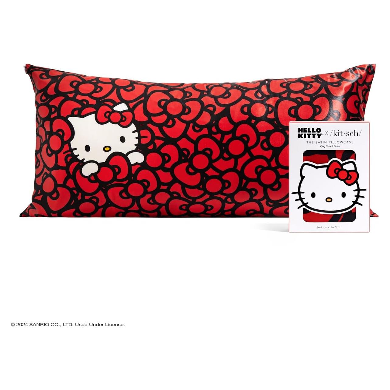 Funda de Almohada Kitsch Hello Kitty Satén King 600 Hilos