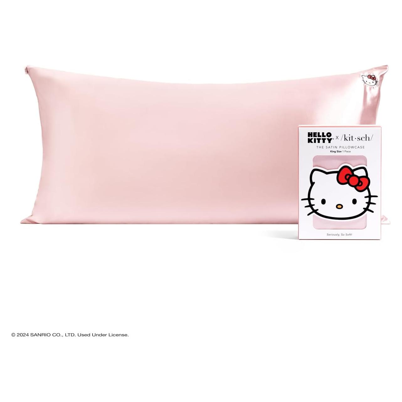 Funda de Almohada Kitsch Hello Kitty Rosa King Satén