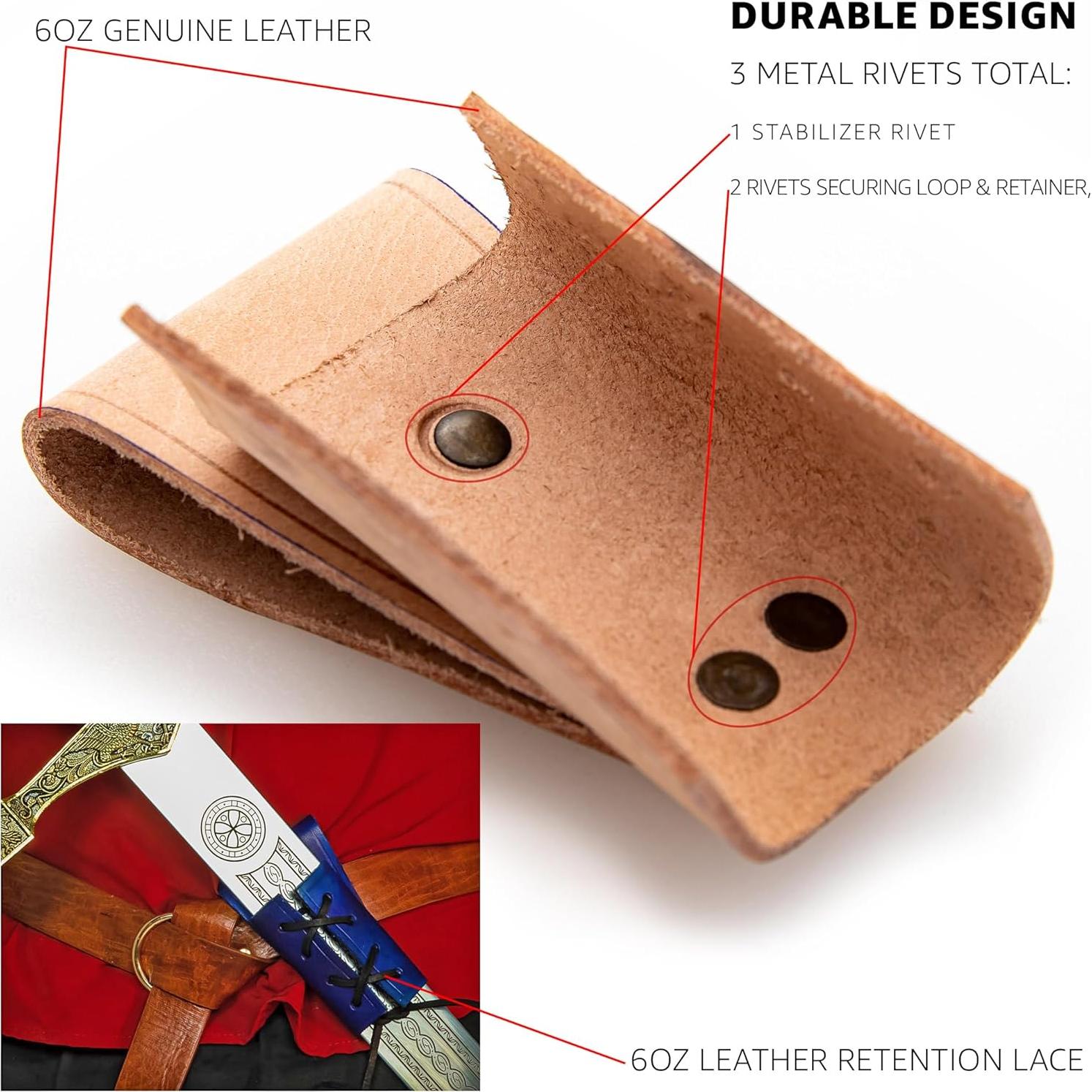 Funda de Daga de Cuero Genuino Réplicas de Armory - Ajustable