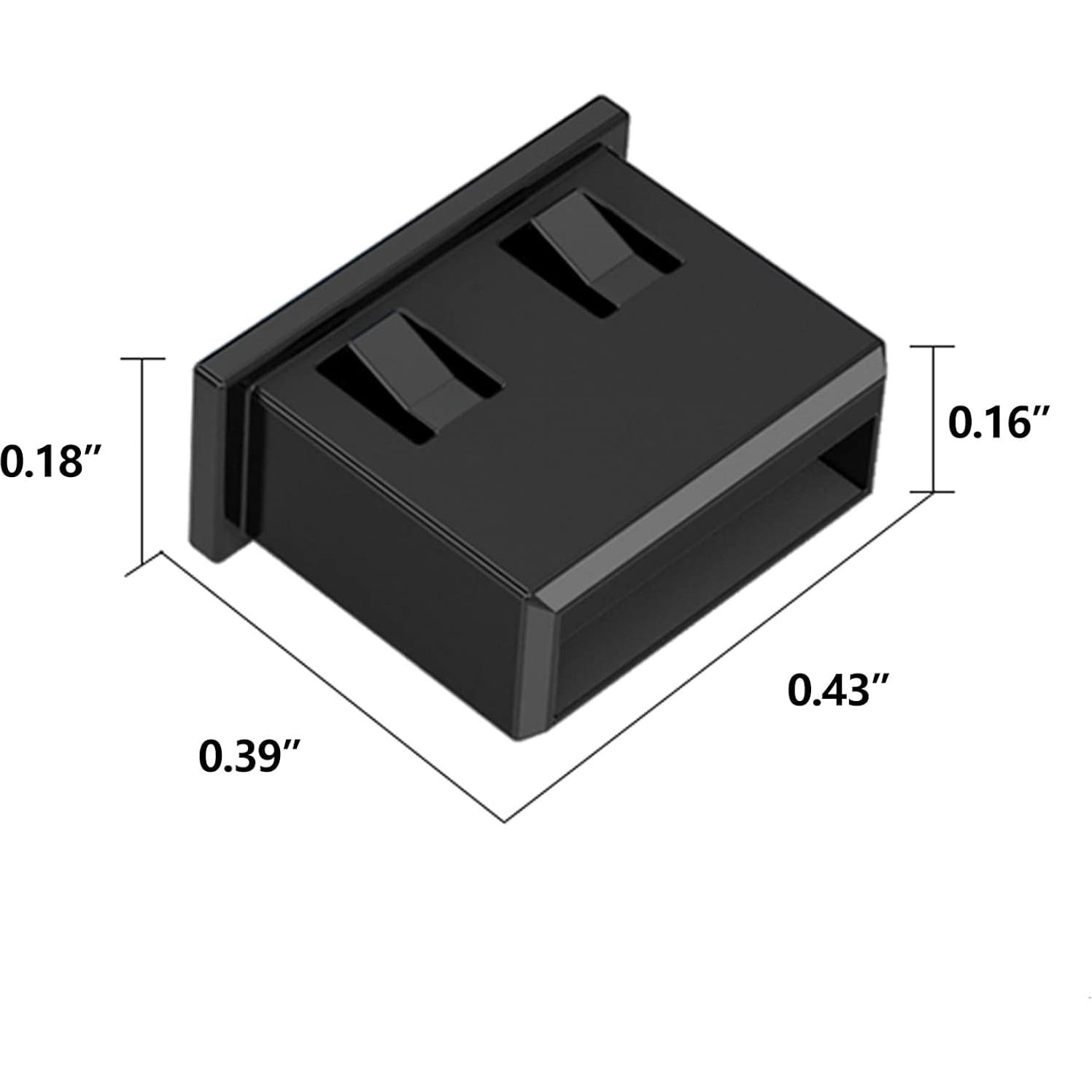 10 Pcs Tapón de Seguridad USB-A Femenino WXZRLIU Negro