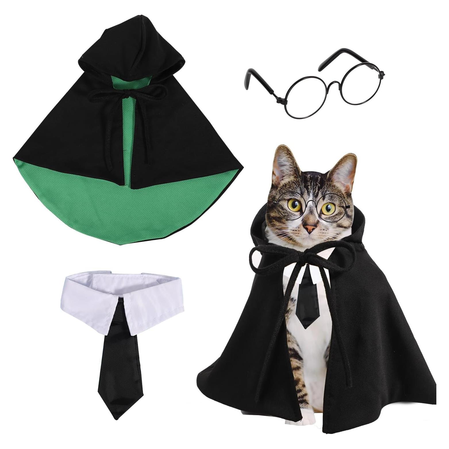 Disfraz de Capa para Mascotas SAVITA Halloween M Negro Verde