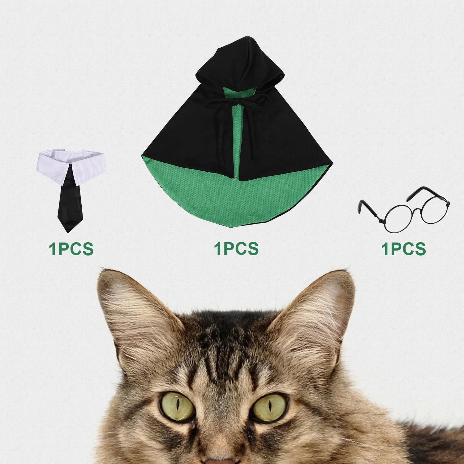 Disfraz de Capa para Mascotas SAVITA Halloween M Negro Verde