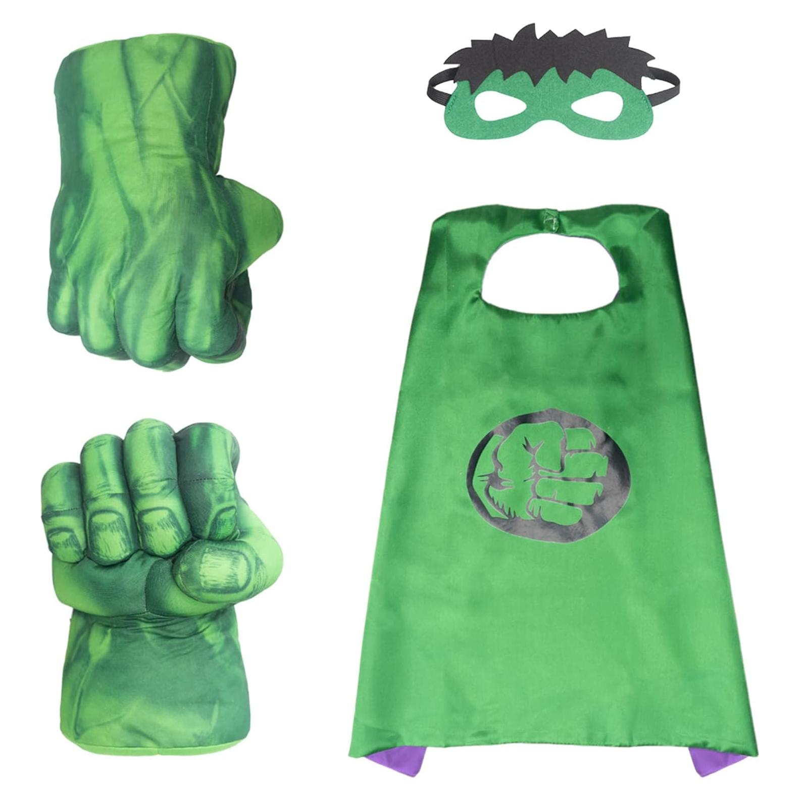 Disfraz de Superhéroe Hulk para Niños - Capa Verde y Guantes