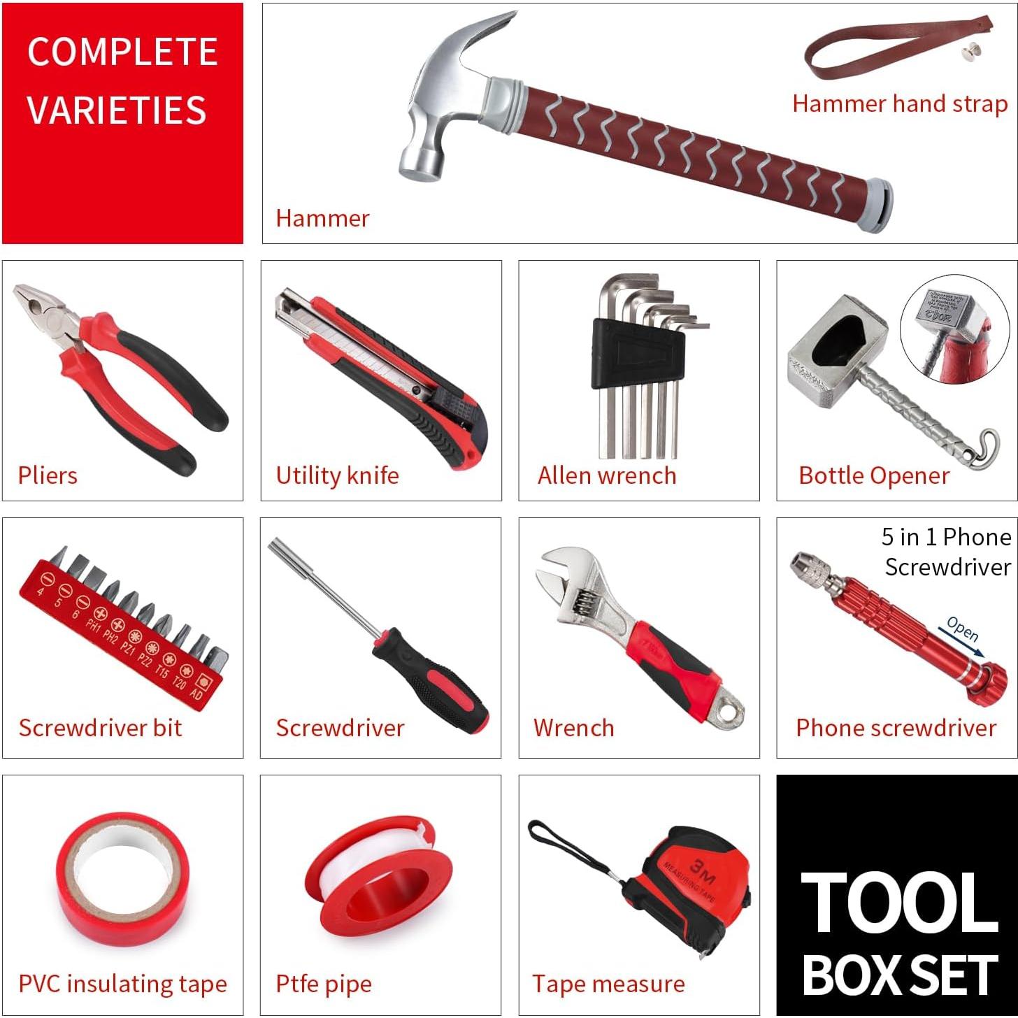 Caja de Herramientas Multifuncional Thor Hammer 28 Piezas