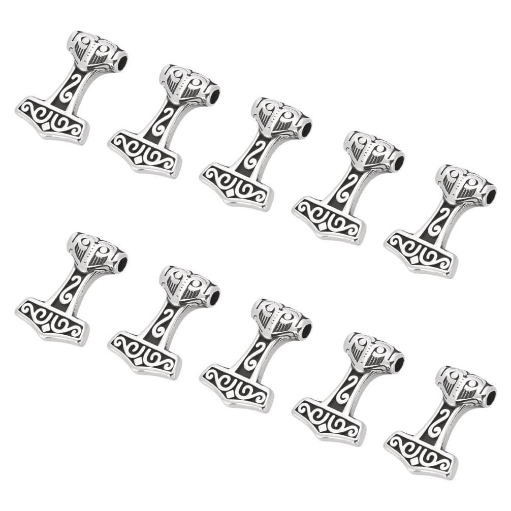 Colgantes Martillo de Thor Acero Inoxidable UNICRAFTALE 10 Piezas